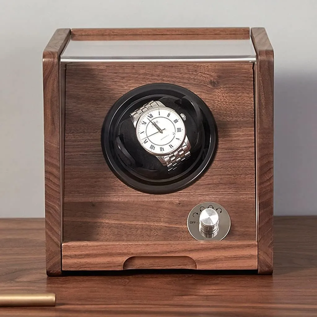 Watch Box Single For Men And Women Watch Shaker Storage Box With Transparent Cover,Wooden Watch Box Jewelry Box, Retro Simple Storage Case Luxury Watch Case Display Organizer(Size:1 epitope)