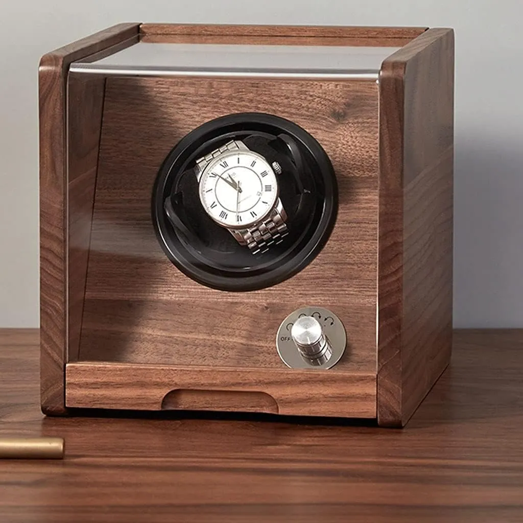 Watch Box Single For Men And Women Watch Shaker Storage Box With Transparent Cover,Wooden Watch Box Jewelry Box, Retro Simple Storage Case Luxury Watch Case Display Organizer(Size:1 epitope)