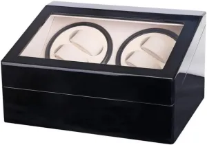 Watch Watch Winder for 10 Automatic Watches, Wood Shell Piano Paint Exterior and Extremely Silent Motor, Flexible Plush Pillow Beautiful Home,Black