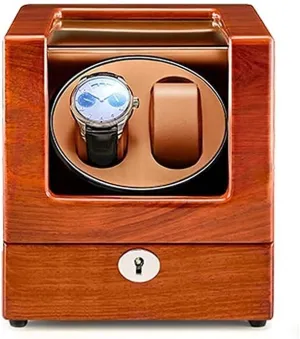Watch Winder Automatic Watches Wood Shell Piano Paint Exterior for 2 Watches 5 Rotation Modes with Flexible Watch Pillows Watch Display Case Flexible Plush Pillow Fit Lady and Man Watches