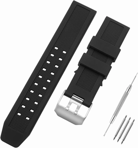 Watch Band Compatible with Luminox, 23mm Soft Rubber Silicone Replacement Wrist Strap for Luminox 3050 8800 and 3950 Series Watch, Black