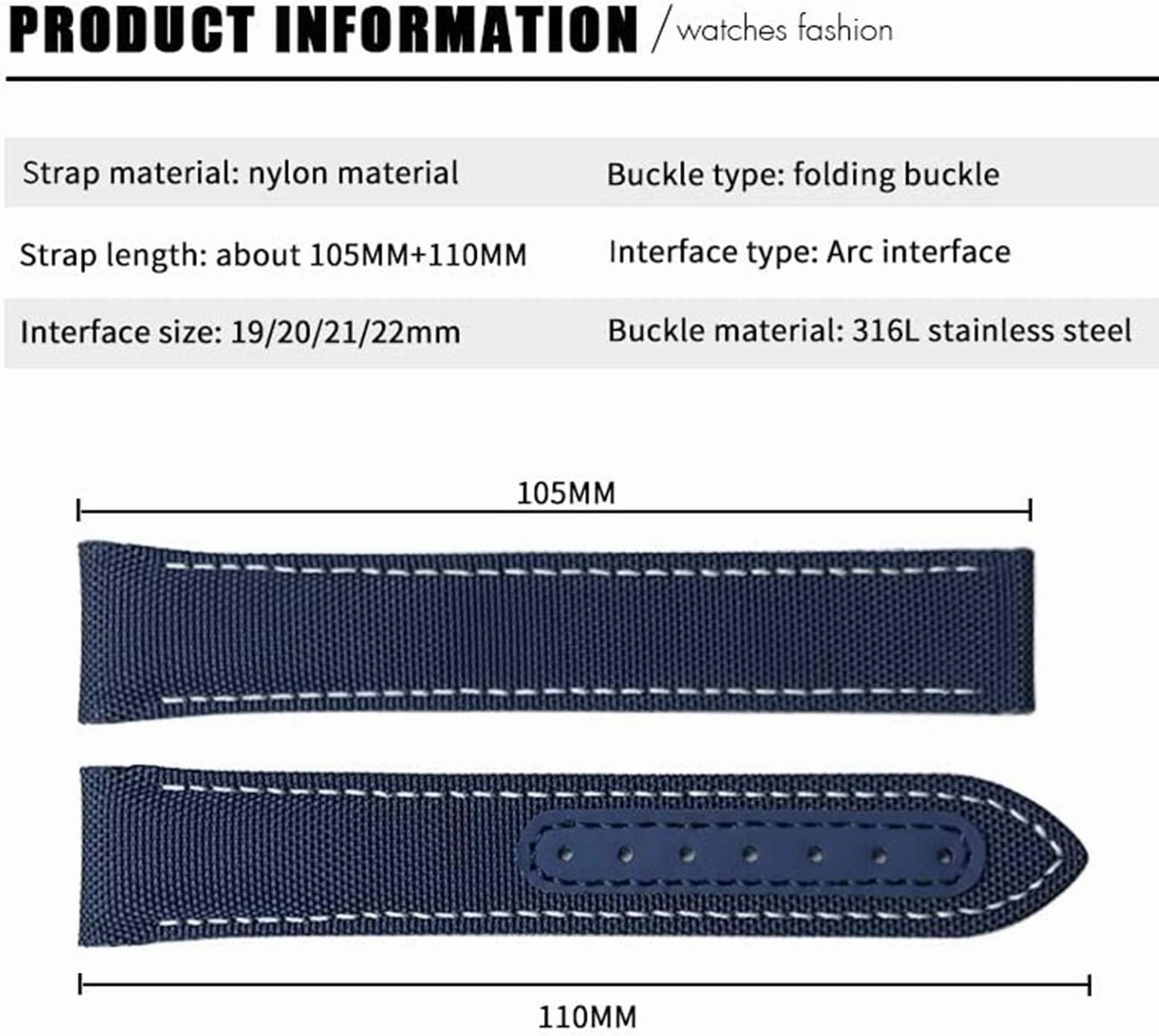 Watch Band Stainless Steel,20mm, 21mm,22mm, Replacementwristband Accessories, Curvedwatchband, Women Men Watch Band Easy to Install Withquick Release