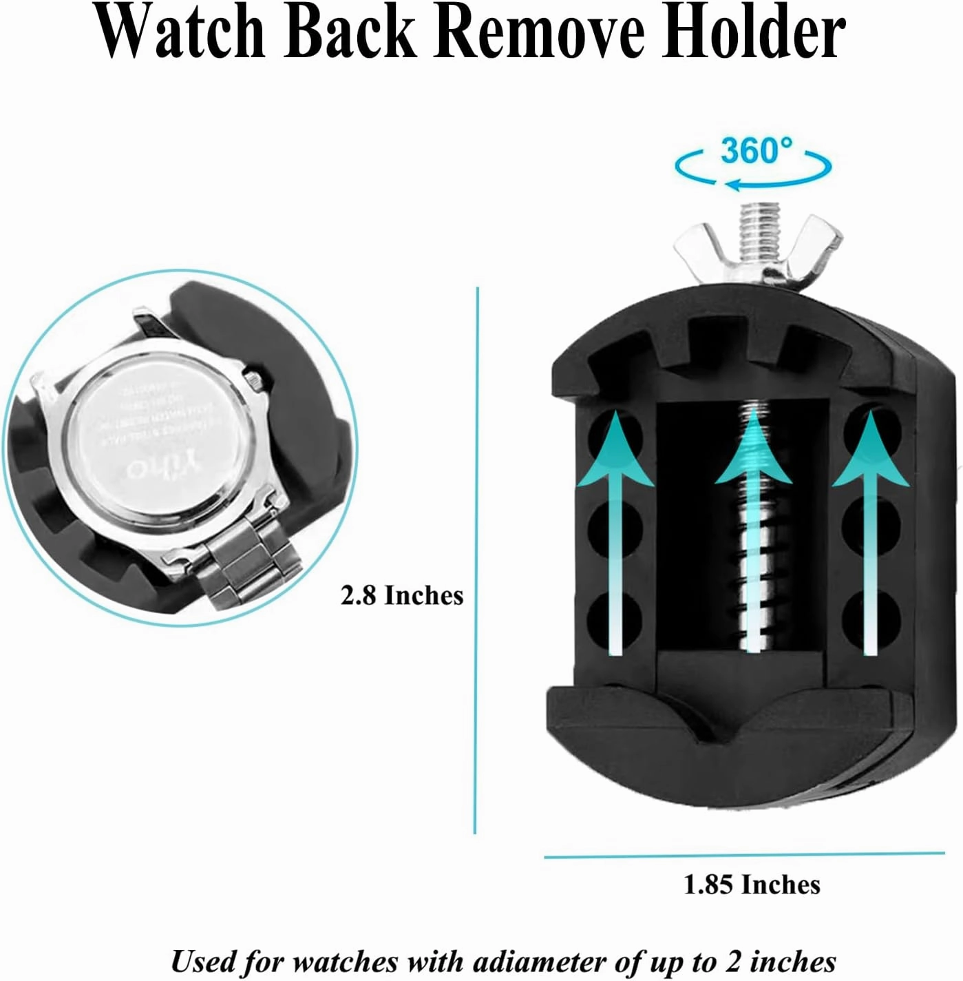 Watch Battery Replacement Tool, 3 Point Large Wrench for Wristwatch Case Back Open, Back Removal Tool with 18 Bits, Watch Holder and Anti-Static Tweezers, Instruction Manual in English