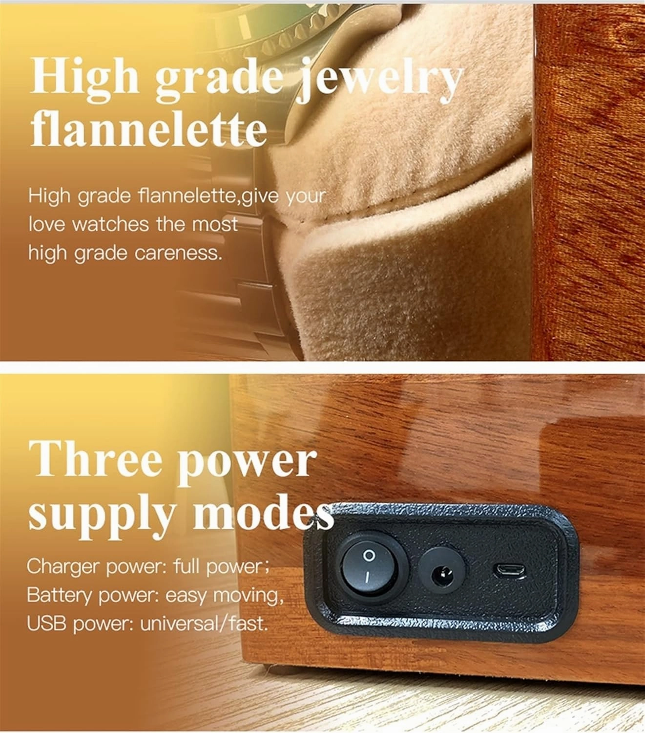 Watch Display Box Automatic Single Watch Winder Wood Shell Piano Paint Exterior and Extremely Silent Motor Soft Flexible Watch Pillow for Men' s and L