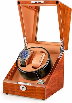 Watch Display Box Automatic Watch Winder 2 0/2 3/4 6 Storage Display Case Box Natural, Solid Wood Shell,Motors and Flexible Watch Pillow