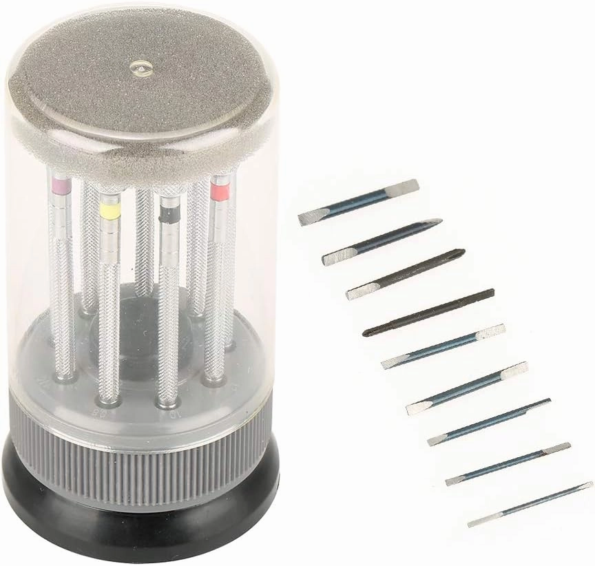 Watch Repair Kit 9Pcs/Set Watch Slotted Screwdriver Set Repair Watchmakers Tools with Base Plate Repair