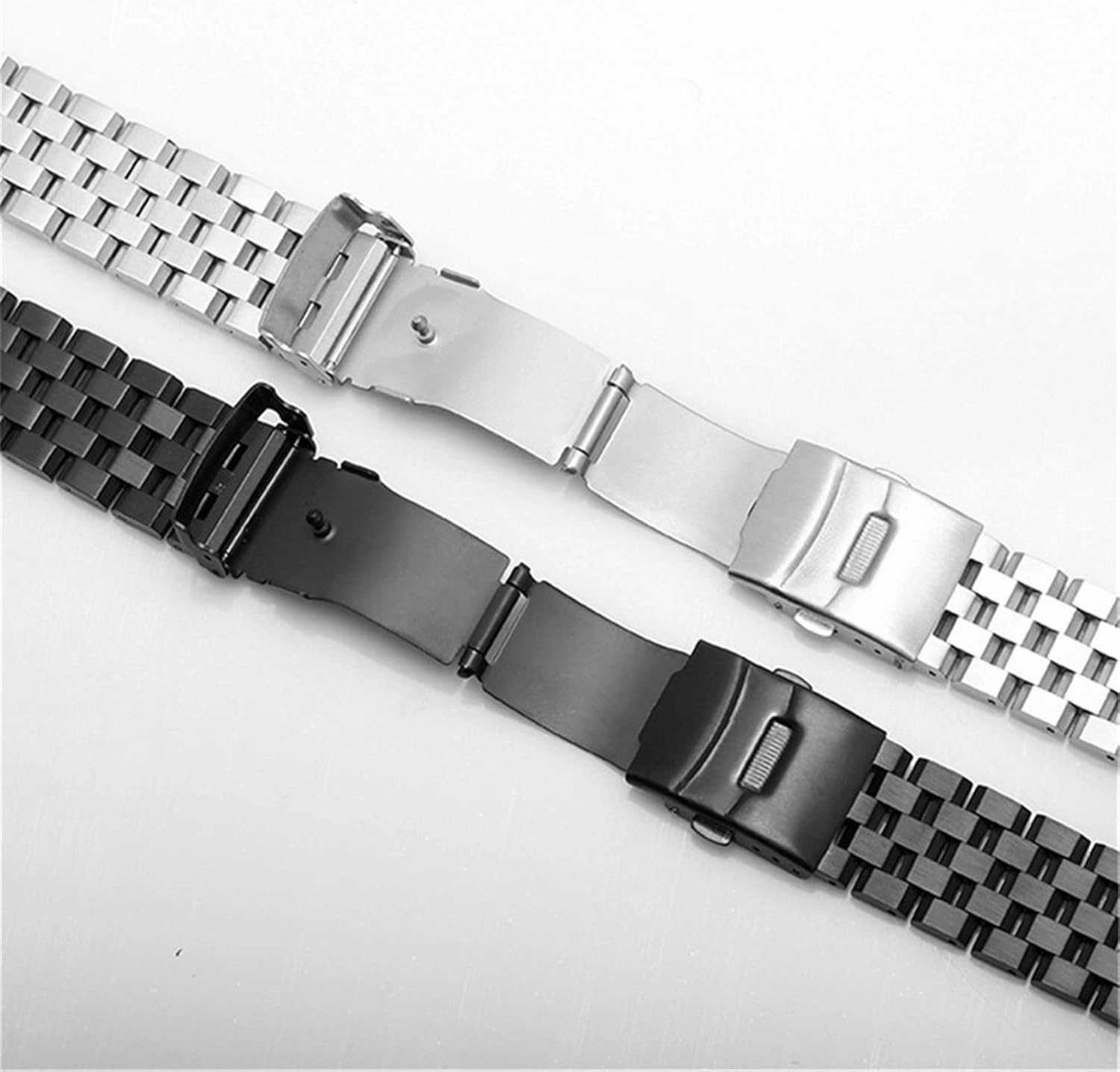 Watch Strap 18mm 20mm 22mm 24mm 26mm Quick Release Stainless Steel Men's Women's Solid Metal Wrist Band Accessories Black Silver