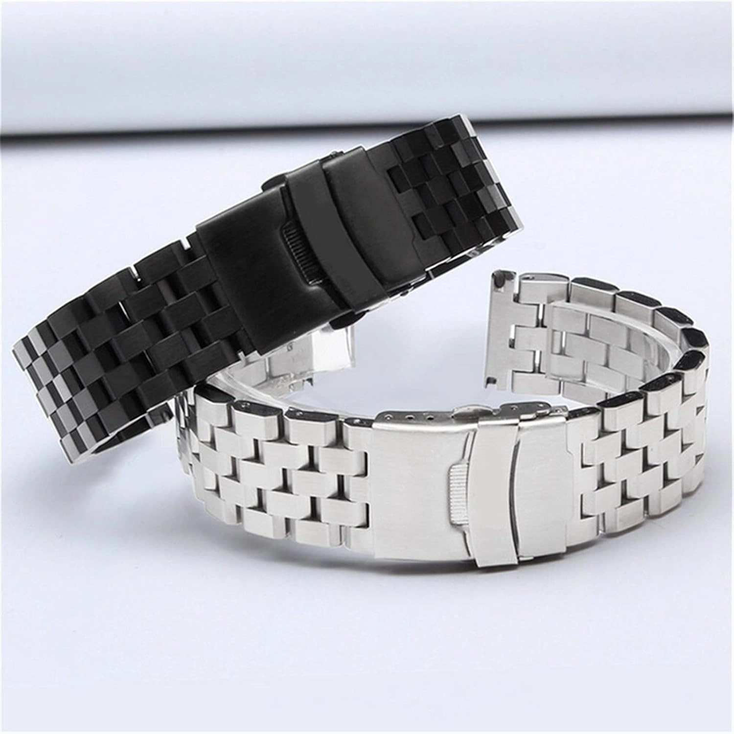 Watch Strap 18mm 20mm 22mm 24mm 26mm Quick Release Stainless Steel Men's Women's Solid Metal Wrist Band Accessories Black Silver