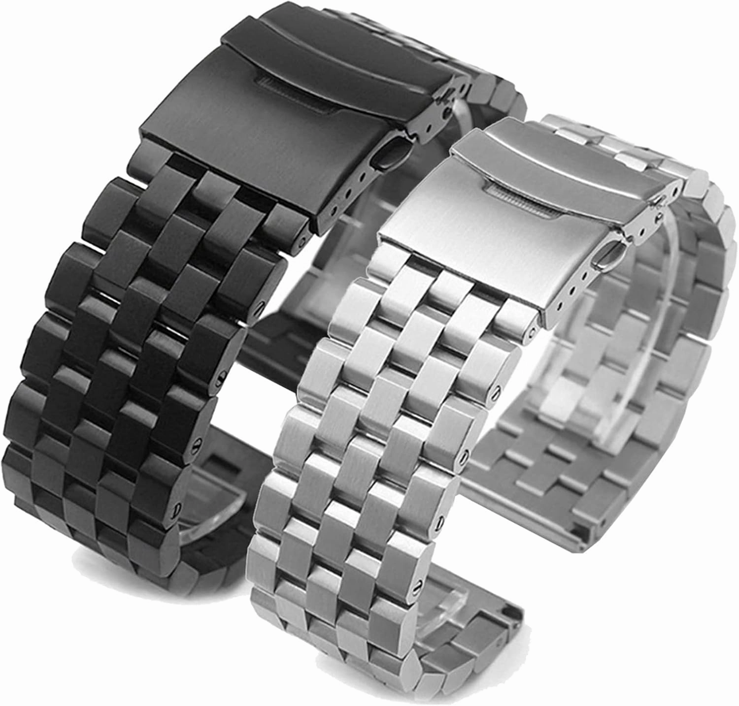 Watch Strap 18mm 20mm 22mm 24mm 26mm Quick Release Stainless Steel Men's Women's Solid Metal Wrist Band Accessories Black Silver