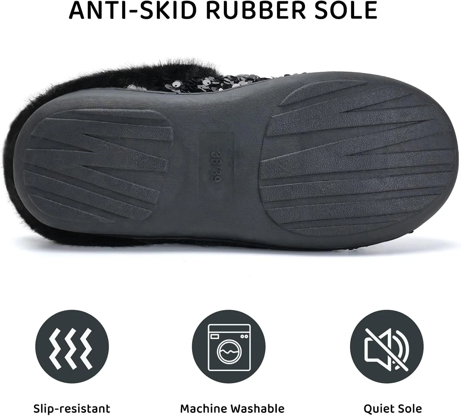 WateLves Women's Memory Foam Slippers Comfort Wool-Like Plush Fleece Lined House Shoes for Indoor & Outdoor
