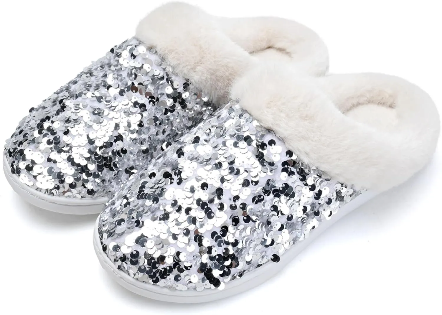 WateLves Women's Memory Foam Slippers Comfort Wool-Like Plush Fleece Lined House Shoes for Indoor & Outdoor