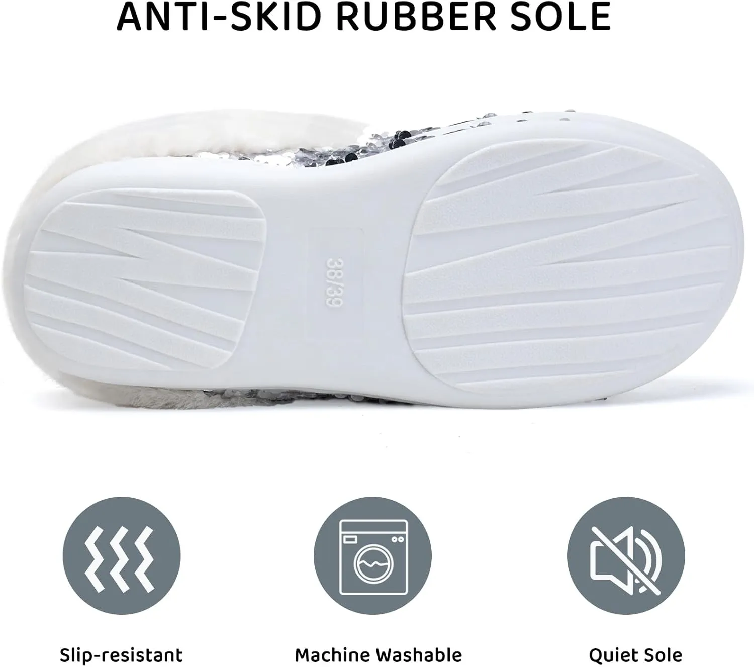 WateLves Women's Memory Foam Slippers Comfort Wool-Like Plush Fleece Lined House Shoes for Indoor & Outdoor