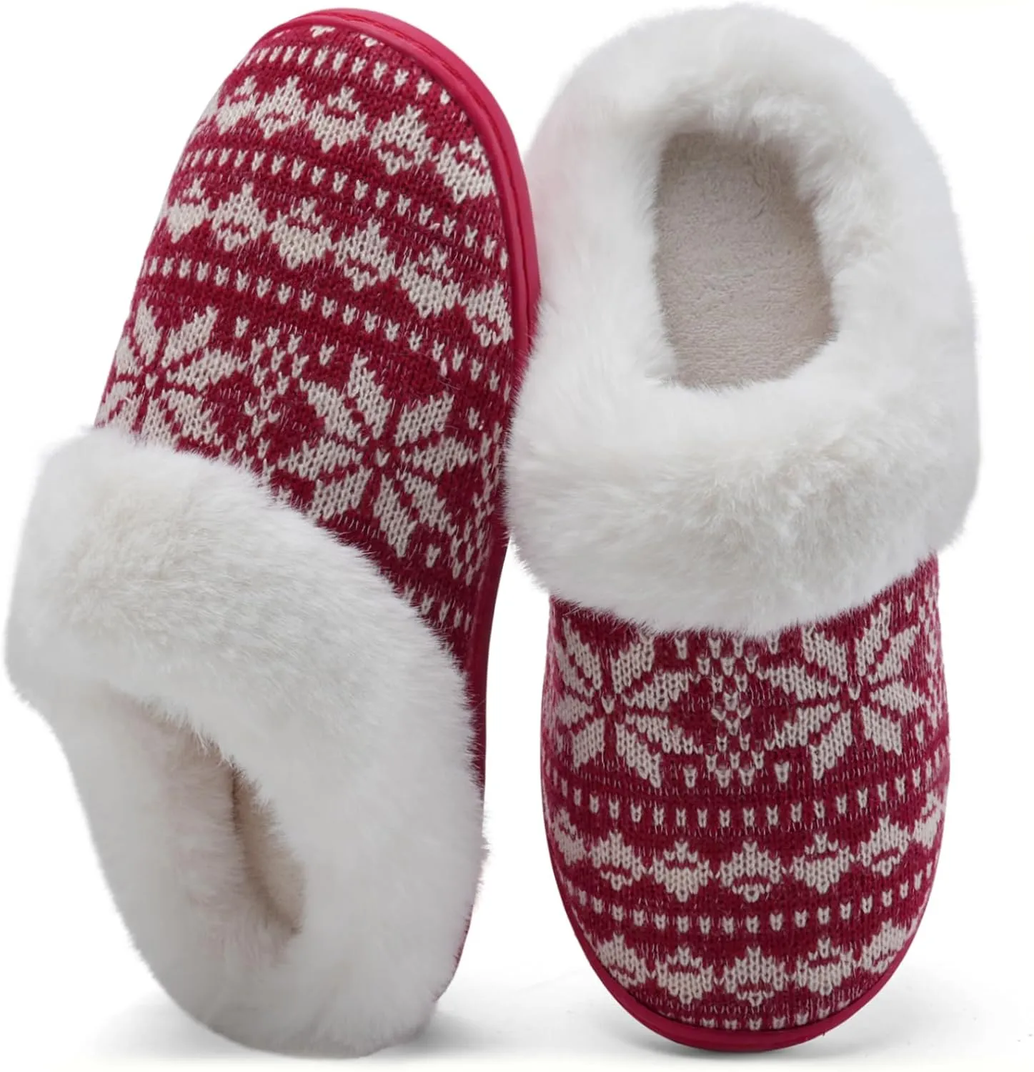 WateLves Women's Memory Foam Slippers Comfort Wool-Like Plush Fleece Lined House Shoes for Indoor & Outdoor