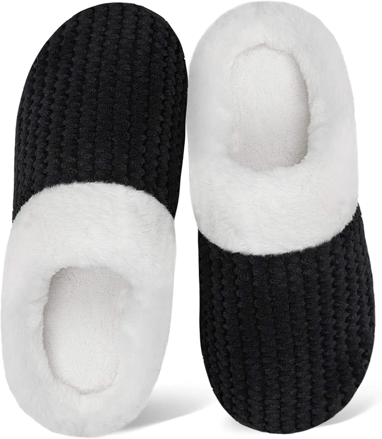 WateLves Women's Memory Foam Slippers Comfort Wool-Like Plush Fleece Lined House Shoes for Indoor & Outdoor