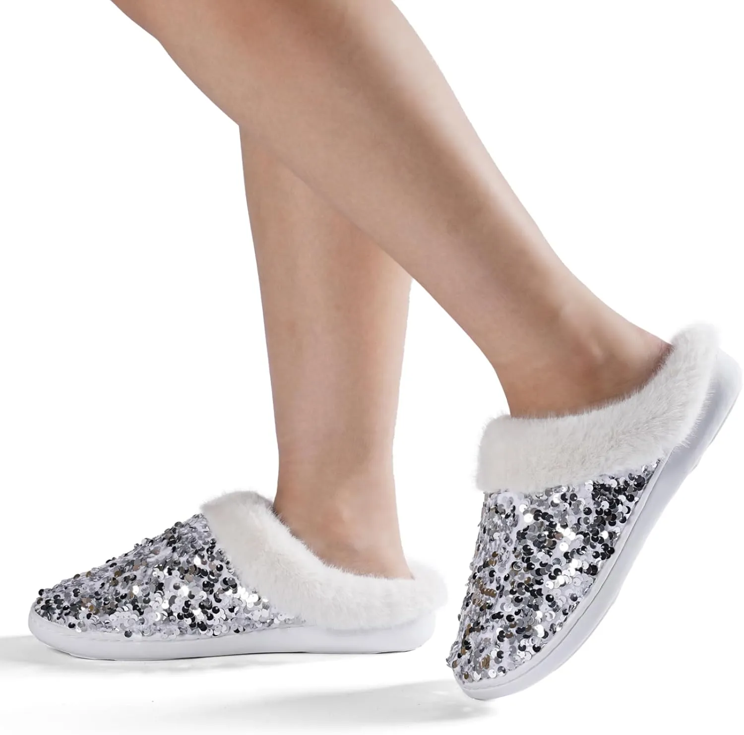 WateLves Women's Memory Foam Slippers Comfort Wool-Like Plush Fleece Lined House Shoes for Indoor & Outdoor