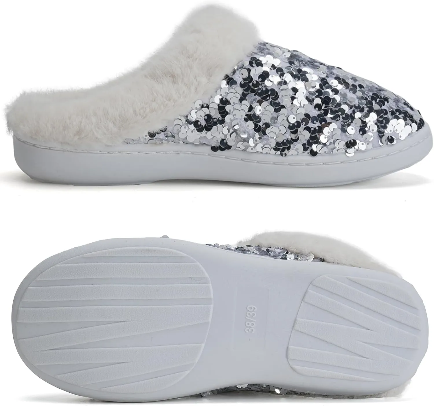 WateLves Women's Memory Foam Slippers Comfort Wool-Like Plush Fleece Lined House Shoes for Indoor & Outdoor