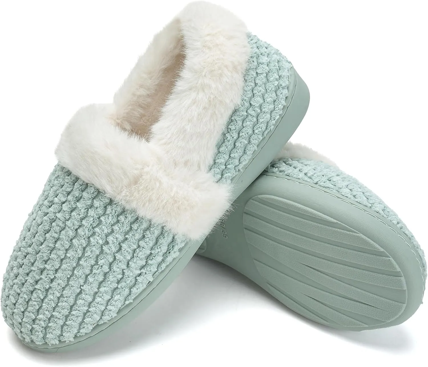 WateLves Women's Memory Foam Slippers Comfort Wool-Like Plush Fleece Lined House Shoes for Indoor & Outdoor