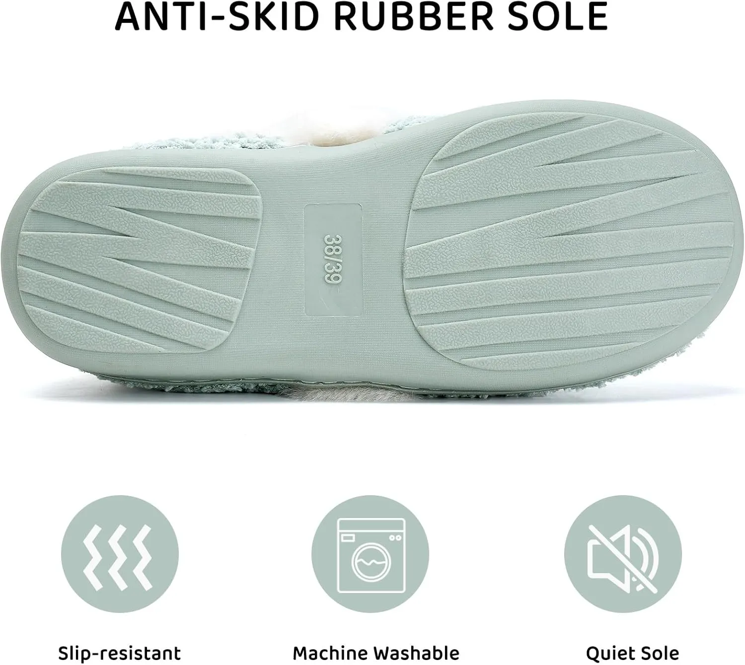 WateLves Women's Memory Foam Slippers Comfort Wool-Like Plush Fleece Lined House Shoes for Indoor & Outdoor