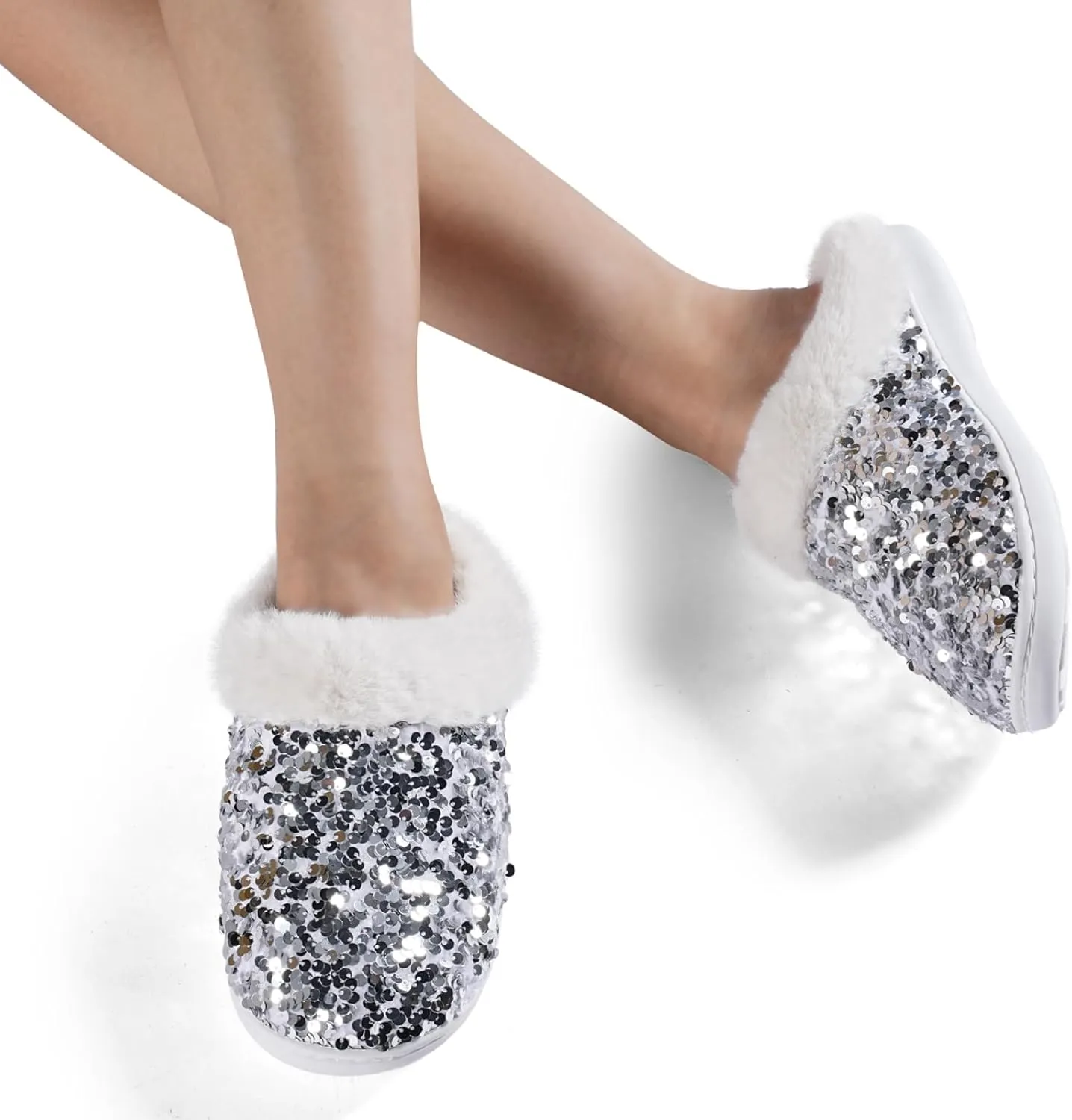WateLves Women's Memory Foam Slippers Comfort Wool-Like Plush Fleece Lined House Shoes for Indoor & Outdoor