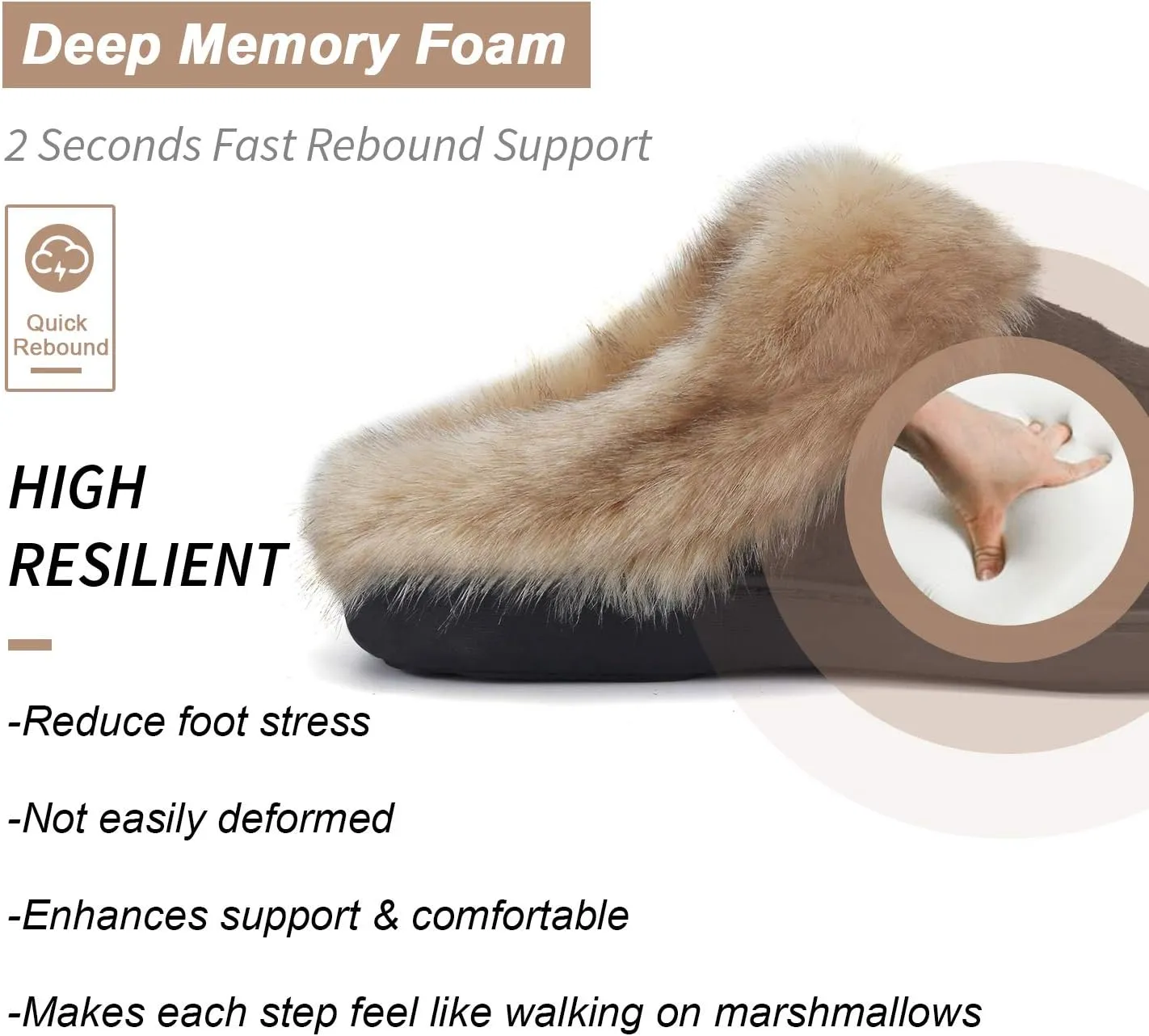 WateLves Women's Memory Foam Slippers Comfort Wool-Like Plush Fleece Lined House Shoes for Indoor & Outdoor