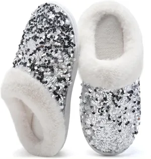 WateLves Women's Memory Foam Slippers Comfort Wool-Like Plush Fleece Lined House Shoes for Indoor & Outdoor