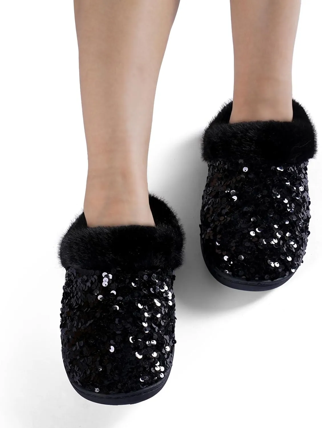 WateLves Women's Memory Foam Slippers Comfort Wool-Like Plush Fleece Lined House Shoes for Indoor & Outdoor