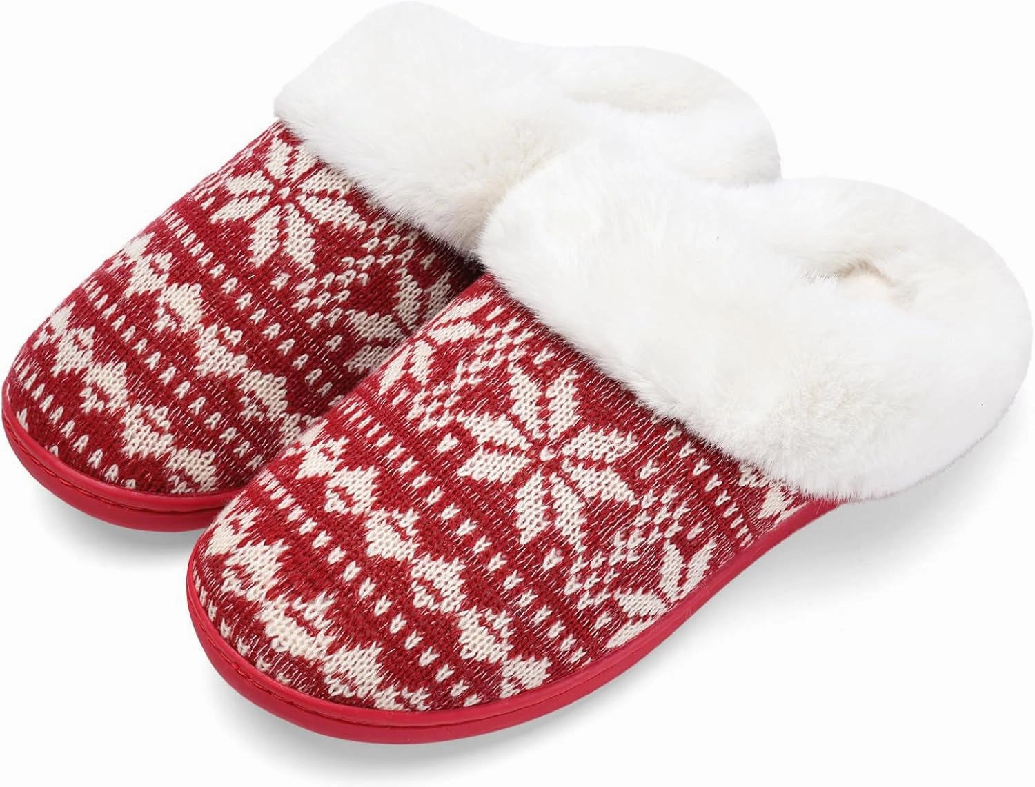 WateLves Women's Memory Foam Slippers Comfort Wool-Like Plush Fleece Lined House Shoes for Indoor & Outdoor