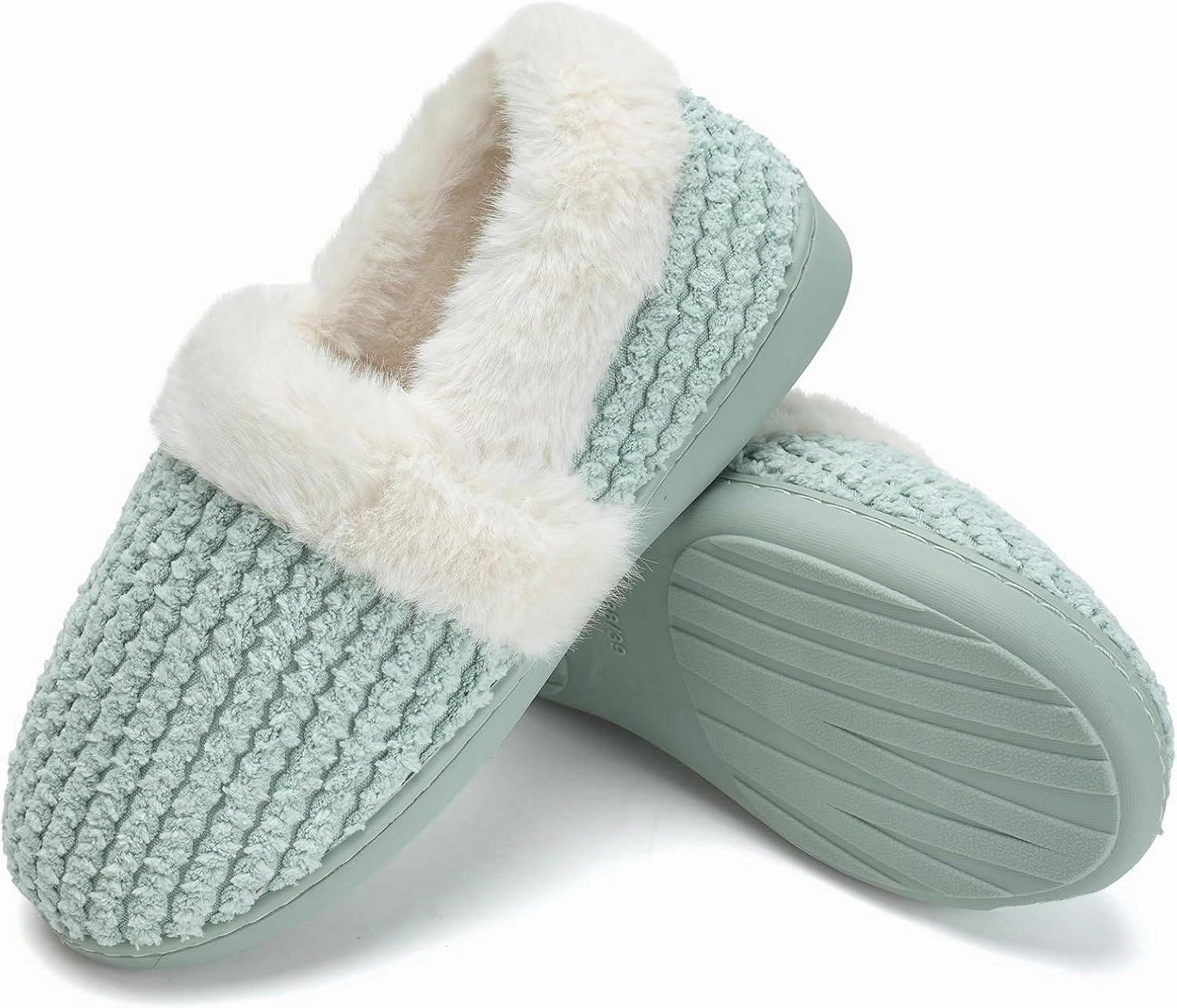WateLves Women's Memory Foam Slippers Comfort Wool-Like Plush Fleece Lined House Shoes for Indoor & Outdoor