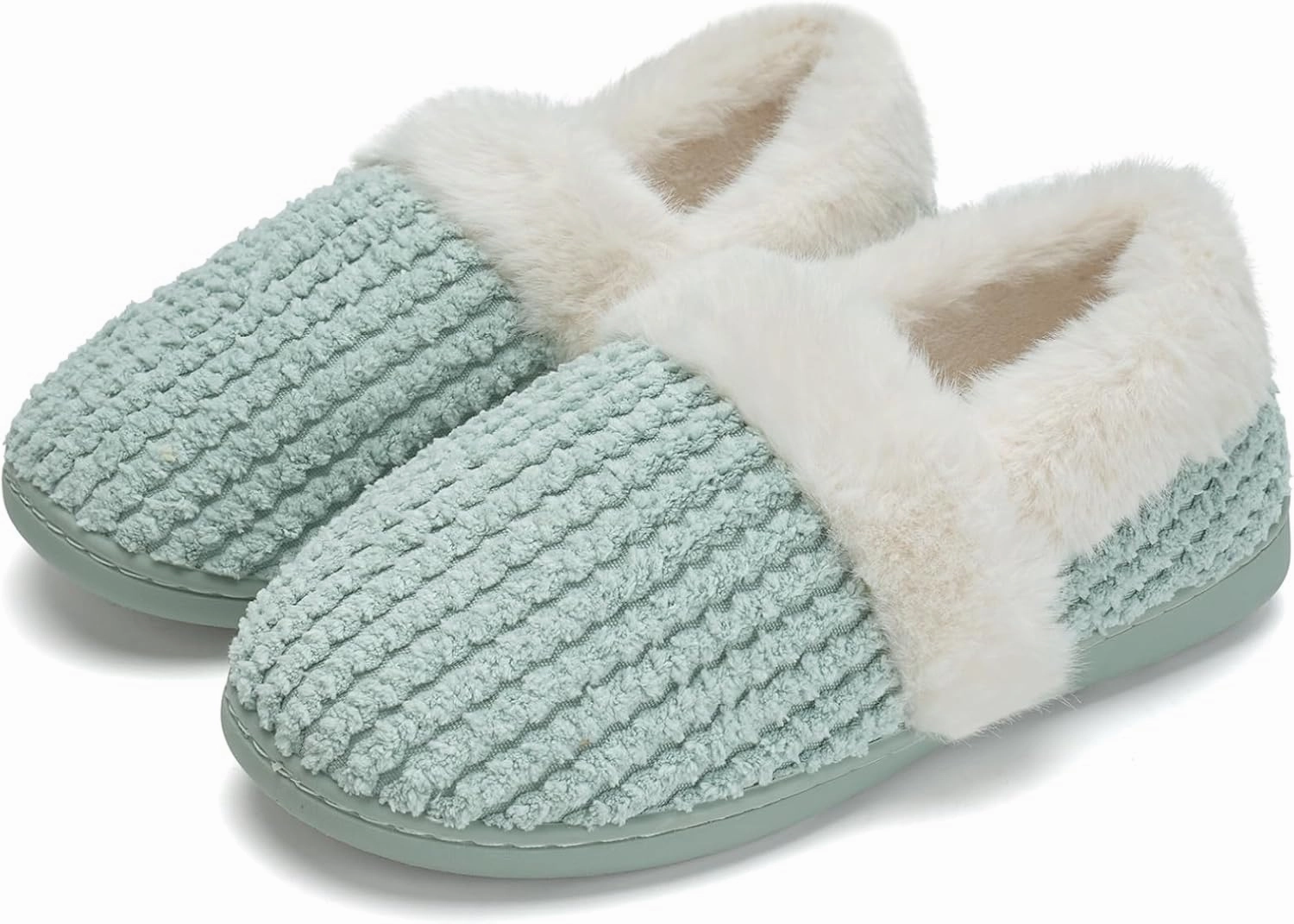 WateLves Women's Memory Foam Slippers Comfort Wool-Like Plush Fleece Lined House Shoes for Indoor & Outdoor