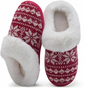 WateLves Women's Memory Foam Slippers Comfort Wool-Like Plush Fleece Lined House Shoes for Indoor & Outdoor