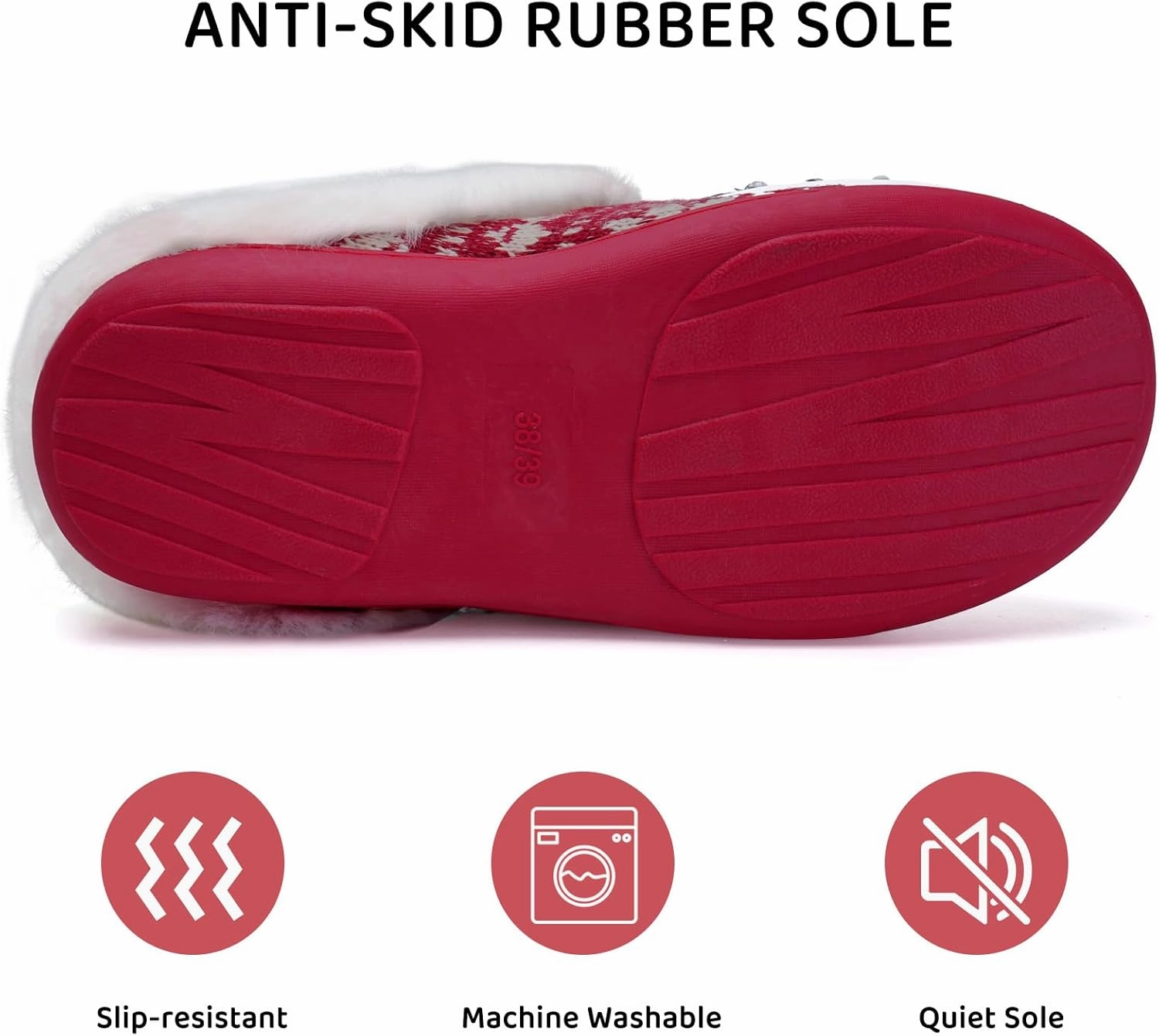 WateLves Women's Memory Foam Slippers Comfort Wool-Like Plush Fleece Lined House Shoes for Indoor & Outdoor