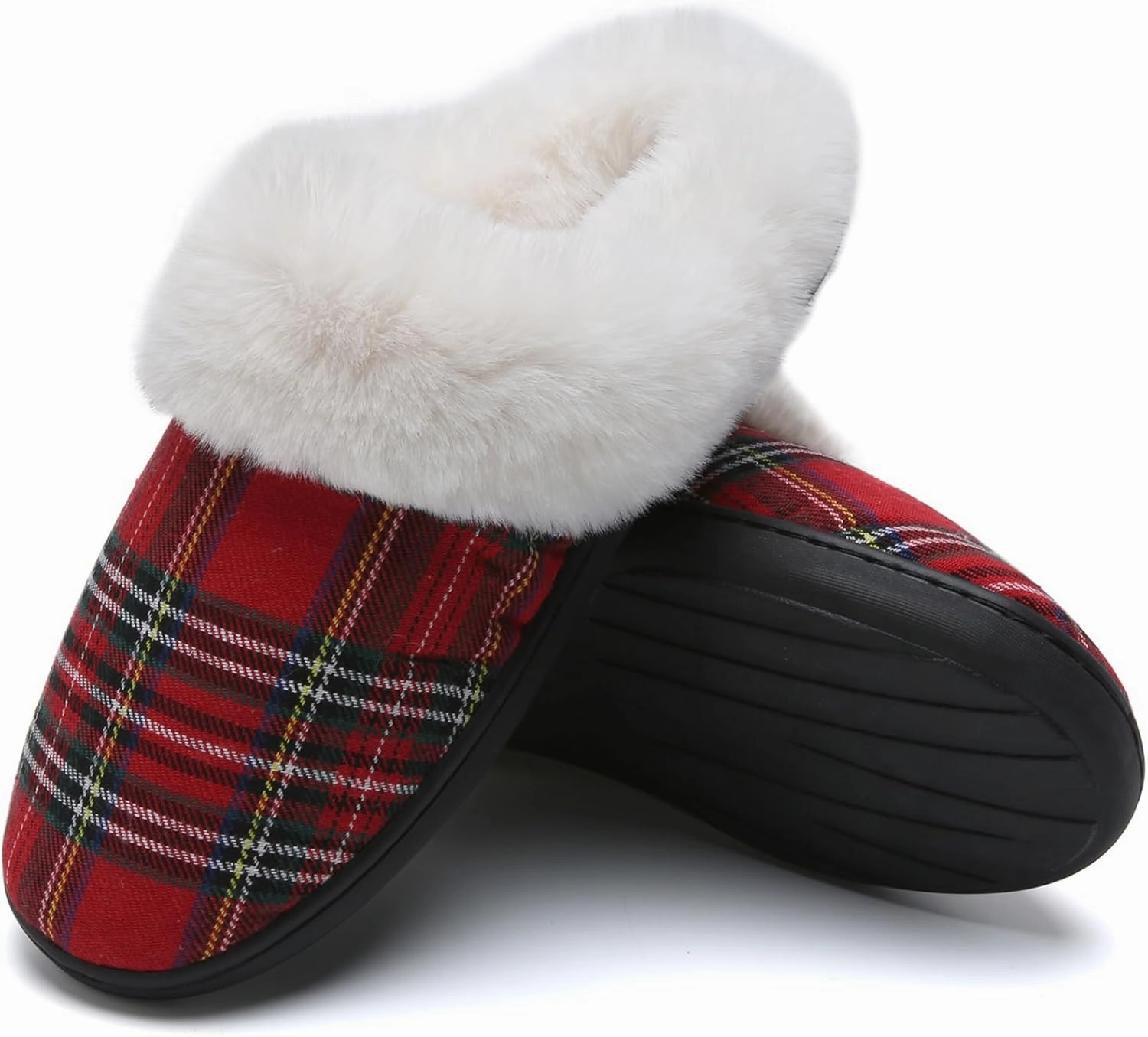WateLves Women's Memory Foam Slippers Comfort Wool-Like Plush Fleece Lined House Shoes for Indoor & Outdoor