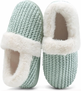 WateLves Women's Memory Foam Slippers Comfort Wool-Like Plush Fleece Lined House Shoes for Indoor & Outdoor