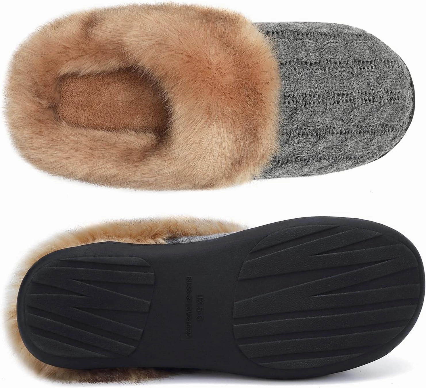 WateLves Women's Memory Foam Slippers Comfort Wool-Like Plush Fleece Lined House Shoes for Indoor & Outdoor