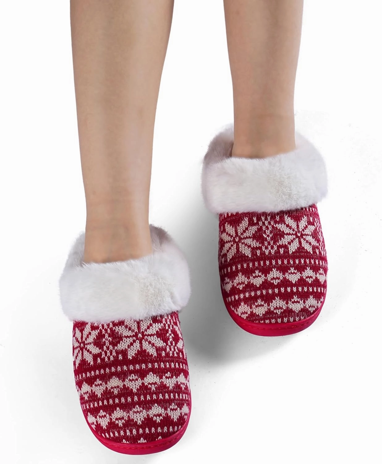 WateLves Women's Memory Foam Slippers Comfort Wool-Like Plush Fleece Lined House Shoes for Indoor & Outdoor
