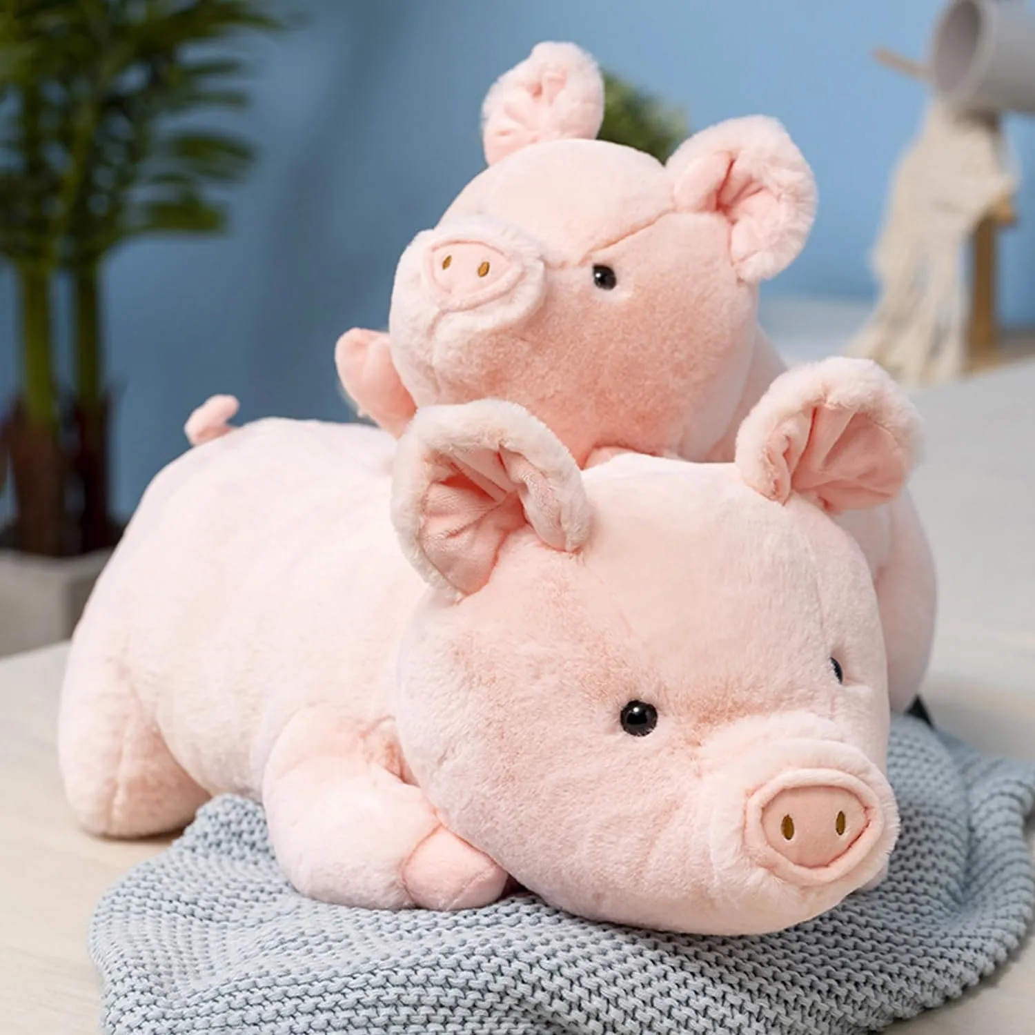 Weighted Stuffed Animals, 3.3lbs Weighted Pig Stuffed Animal Pink Pig Plush Animals Hugging Pillow Toy for Kids and Adults, 19.6 inch
