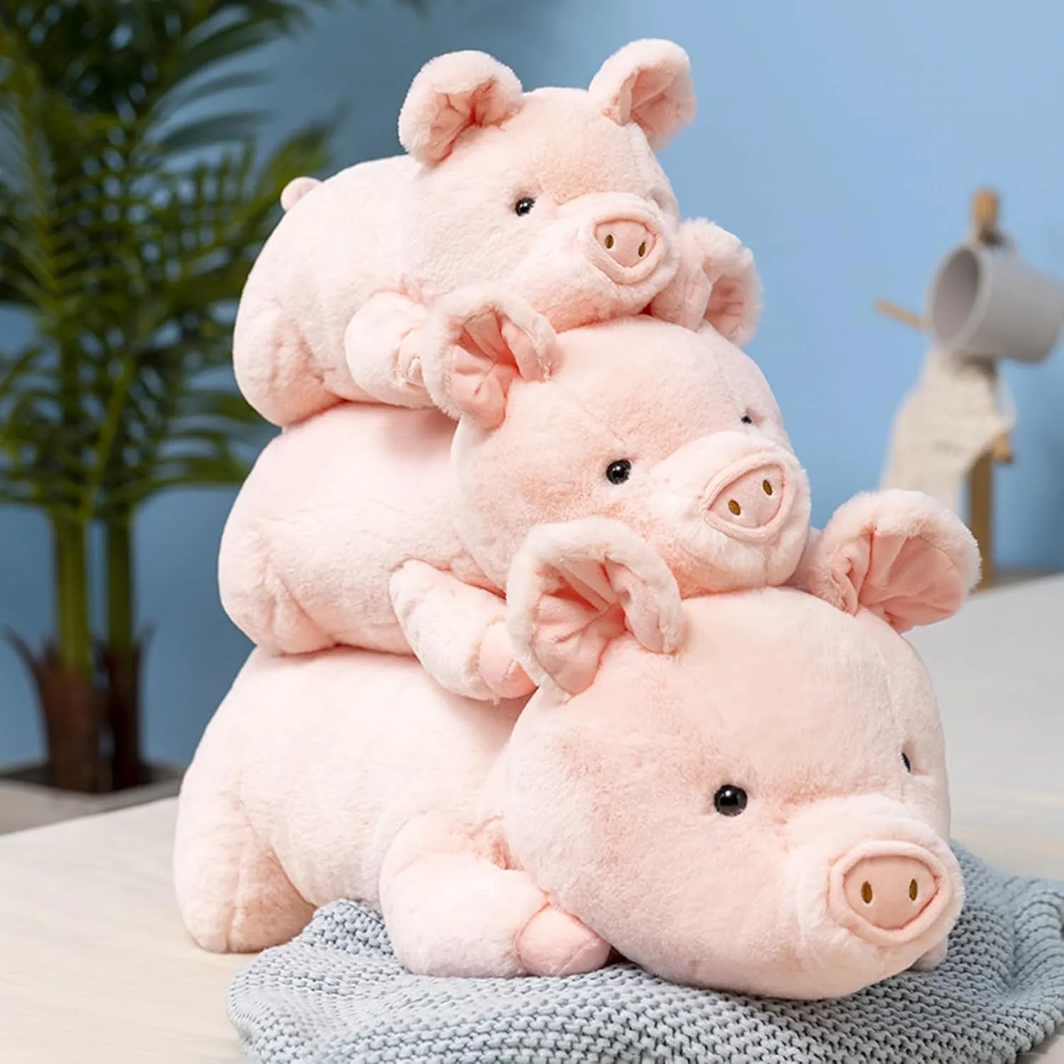 Weighted Stuffed Animals, 3.3lbs Weighted Pig Stuffed Animal Pink Pig Plush Animals Hugging Pillow Toy for Kids and Adults, 19.6 inch