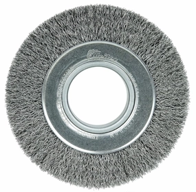 Weiler 06080 6" Medium Face Crimped Wire Wheel, .014" Steel Fill, 2" Arbor Hole, Made in the USA