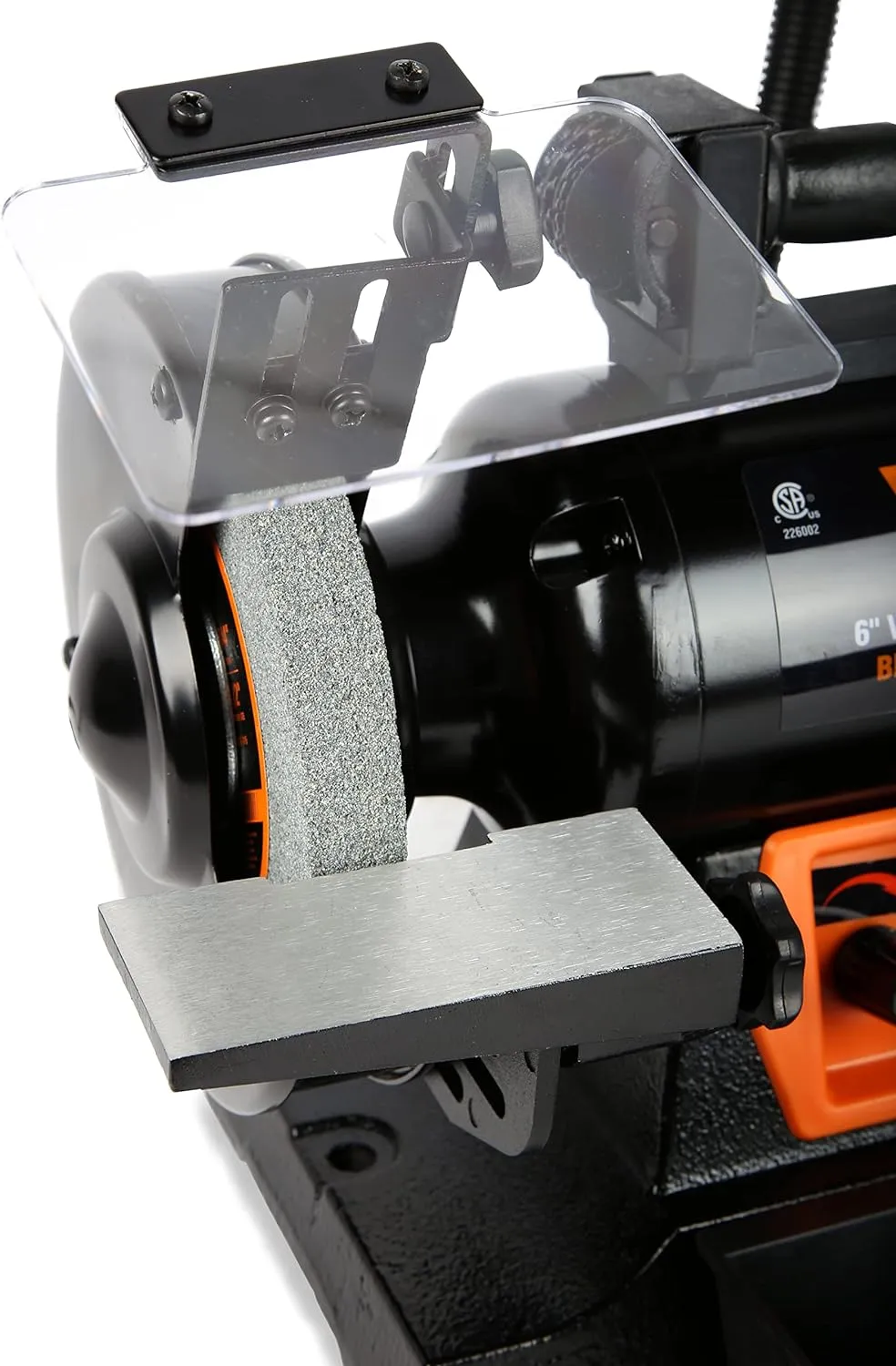 WEN BG625V 2.5-Amp 6-Inch Variable Speed Bench Grinder with Flexible Work Light , Black