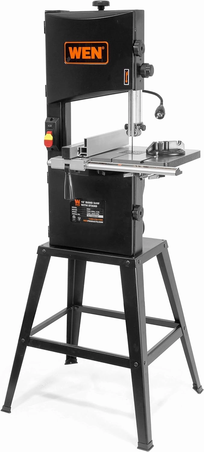 WEN Band Saw with Stand, 10-Inch, 3.5-Amp, Two-Speed (BA3962),Black