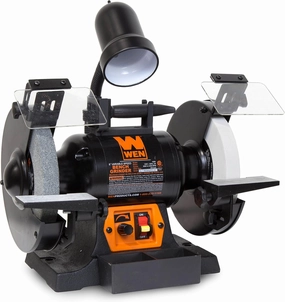 WEN BG4280 5-Amp 8-Inch Variable Speed Bench Grinder with Flexible Work Light, Black,orange