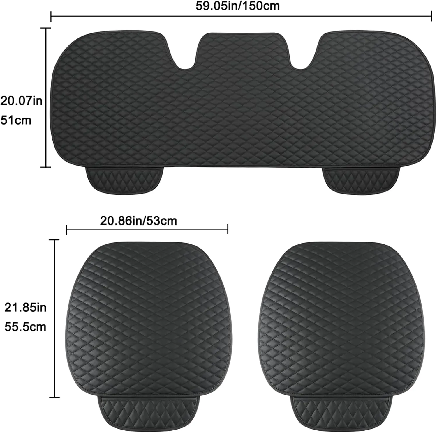 West Llama PU Leather Car Seat Covers Protectors, Bottom Seat Covers for Cars Fit Ford F150,F250,F350(Black)
