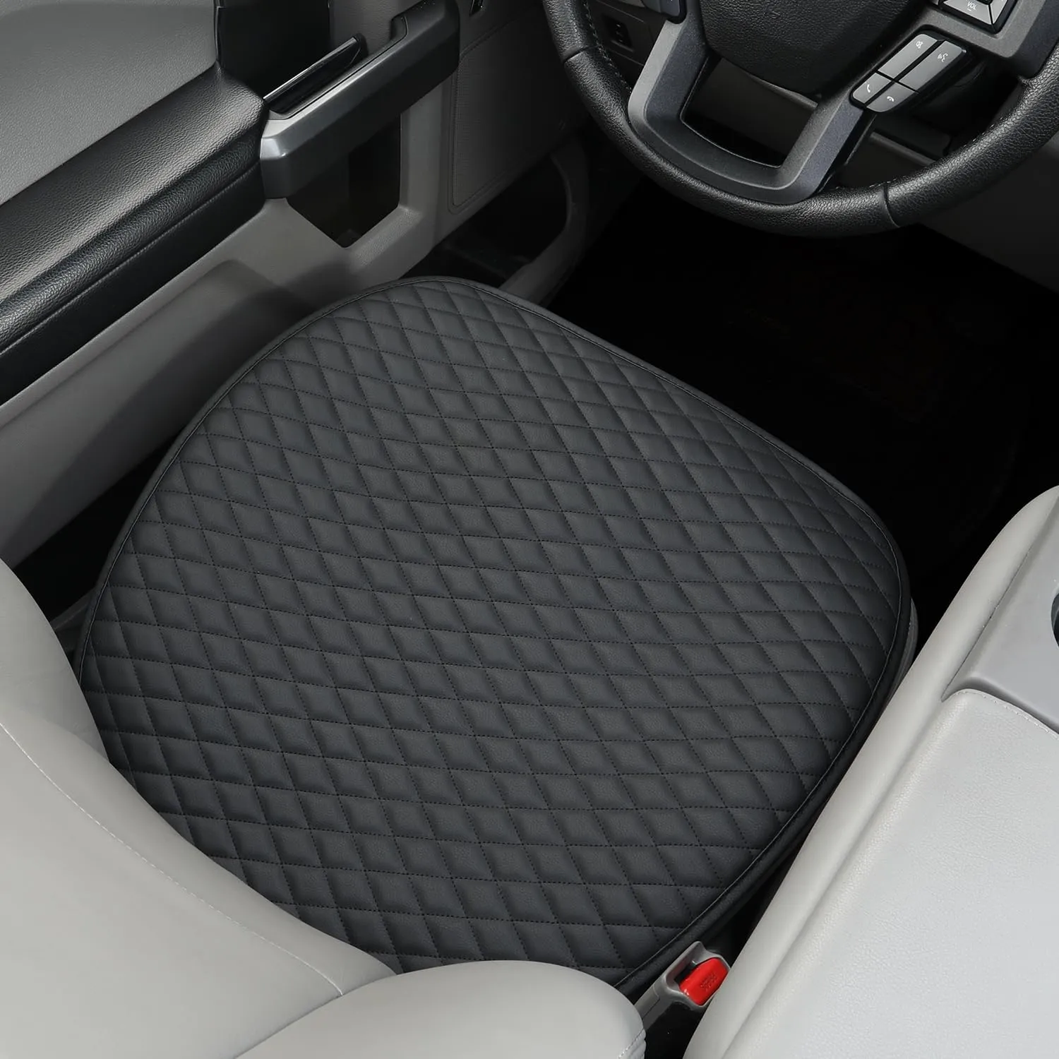 West Llama PU Leather Car Seat Covers Protectors, Bottom Seat Covers for Cars Fit Ford F150,F250,F350(Black)