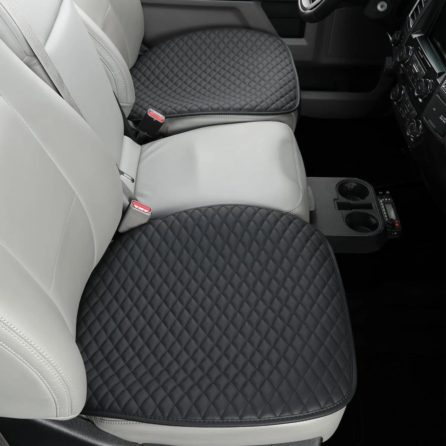West Llama PU Leather Car Seat Covers Protectors, Bottom Seat Covers for Cars Fit Ford F150,F250,F350(Black)
