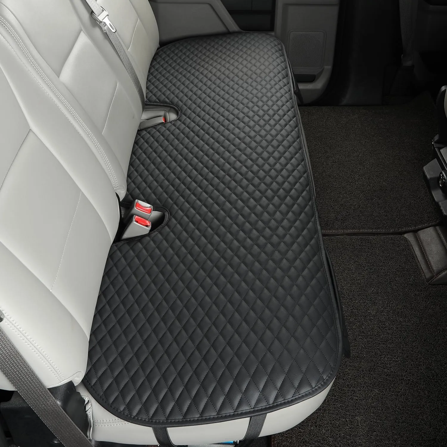 West Llama PU Leather Car Seat Covers Protectors, Bottom Seat Covers for Cars Fit Ford F150,F250,F350(Black)