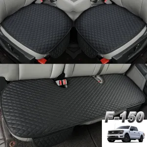 West Llama PU Leather Car Seat Covers Protectors, Bottom Seat Covers for Cars Fit Ford F150,F250,F350(Black)