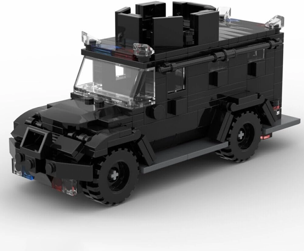 Wheeled SWAT Vehicle for Military and Law Enforcement Use 300 Pieces MOC Build for Age 18 