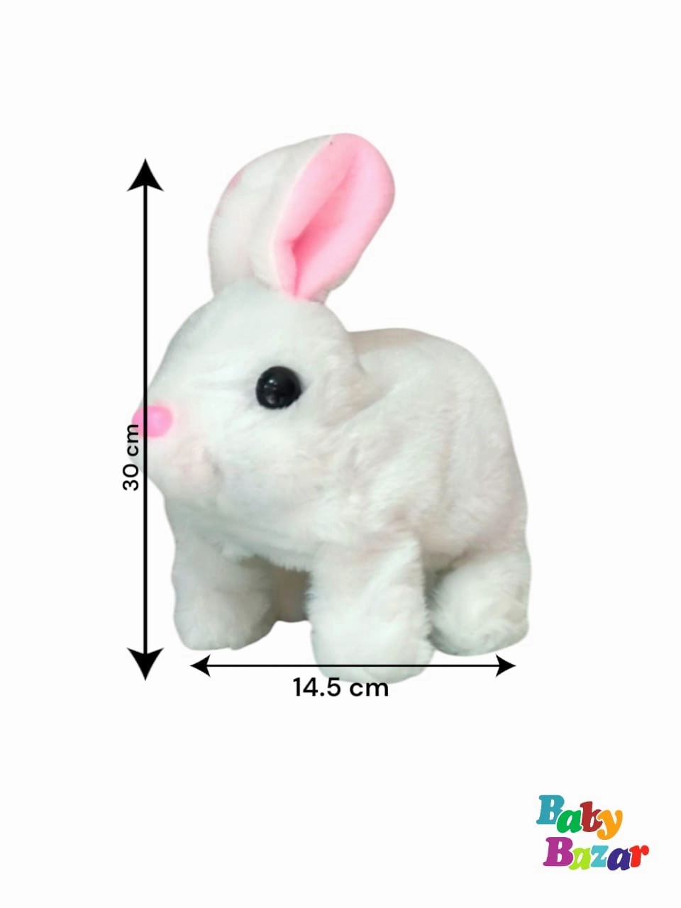 White Plush Bunny Toy Walking Talking & Tail Wagging Fun for Kids Battery Operated