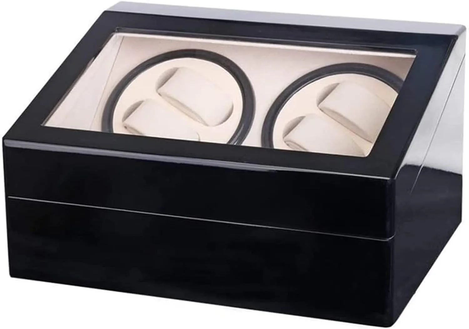 Winding Box for 10 Automatic Watches, Wooden Case with Piano Exterior Paint and Extremely Quiet Motor, Flexible Plush Pillow Accessories
