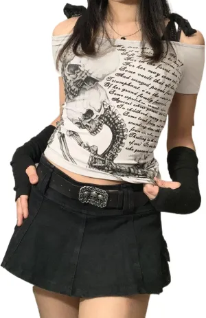 Women Teen Girls Fairy Grunge Clothes Y2k Long Sleeve Baggy Shirt Graphic Baby Tee Fall Vintage Streetwear T-Shirt